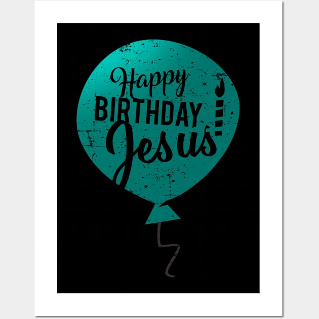 Happy Birthday Jesus, true meaning of Christmas for Christians Wall Art by Gold Wings Tees
